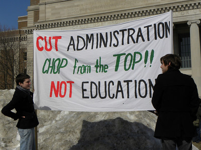 Tuition increases, staff layoffs and executive pay cuts