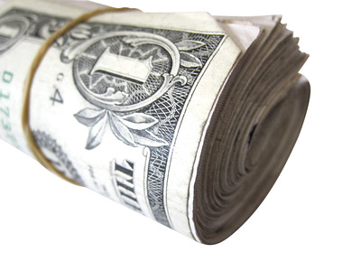 roll of one dollar bills low wage