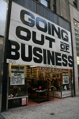 going out of business sign occupational education