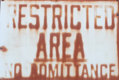 restricted area no admittance sign vacant board seat